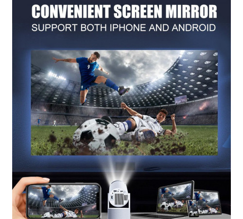 Проектор SU YOSD HY 300Pro + 2 мікрофона Karaoke (260 Ansi, Android 11, Bluetooth + WiFi, 1080P)