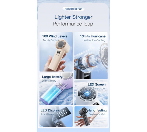 Вентилятор P3 з цифровим дисплеєм 3600mAh (16см) (з вбуд. акум.)