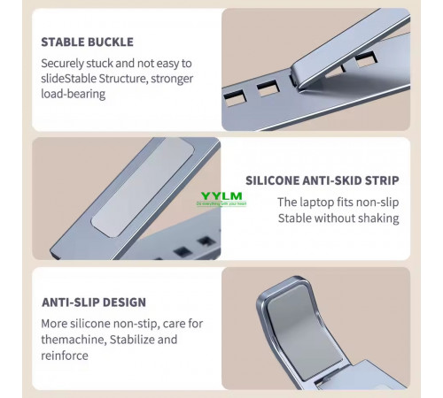 Настільна підставка складна для ноутбука Laptop Stand N8 18inch Aluminum (18*28см)