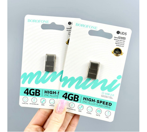 USB флеш Borofone BUD5 4Gb Finesse mini USB2.0