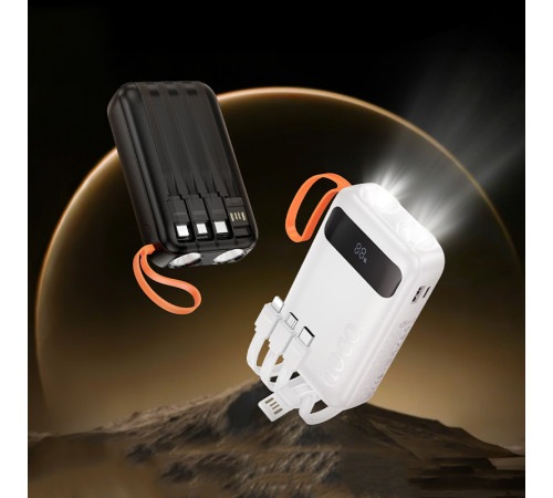 УМБ Power Bank Hoco J151 Spirit 10000mAh 2A (with cable USB, Lightning, Micro, Type-C) з ліхтарем