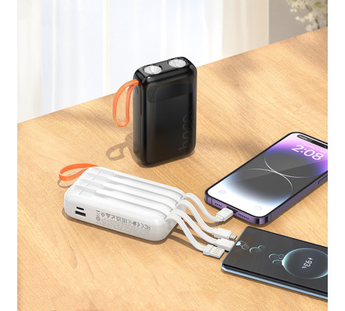 УМБ Power Bank Hoco J151 Spirit 10000mAh 2A (with cable USB, Lightning, Micro, Type-C) з ліхтарем