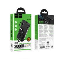 УМБ Power Bank Hoco J155 Shine 20000mAh 22.5W+PD20W з ліхтарем (with cable Type-C+Micro+Lightning+USB)