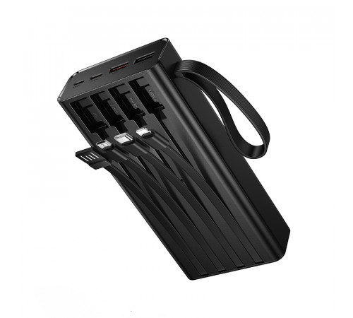 УМБ Power Bank Hoco J155 Shine 20000mAh 22.5W+PD20W з ліхтарем (with cable Type-C+Micro+Lightning+USB)