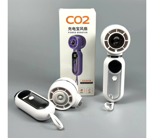 Вентилятор C02 + Power Bank Fan (17,5см) (з вбуд. акум.)