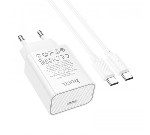 Мережевий зарядний пристрій Hoco C143A Benefit PD20W Type-C to Type-C