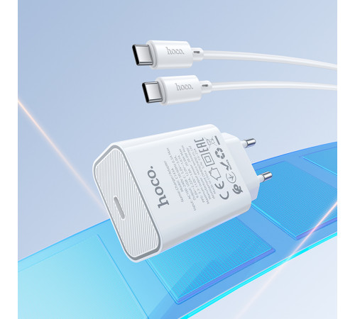 Мережевий зарядний пристрій Hoco C143A Benefit PD20W Type-C to Type-C