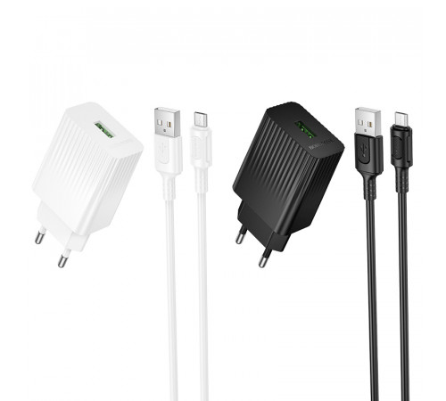 Мережевий зарядний пристрій Borofone BAS72A Source QC3.0 Micro