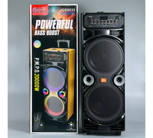 УЦІНКА Колонка Sing-e JQS9033 Powerful RGB з 2-ма мікрофонами 30W*2, 5000mAh (89,8*28,0*31,0 см) (розбита передня панель управління)