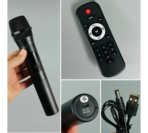 УЦІНКА Колонка Sing-e JQS9033 Powerful RGB з 2-ма мікрофонами 30W*2, 5000mAh (89,8*28,0*31,0 см) (розбита передня панель управління)