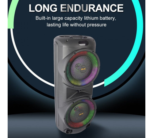 УЦІНКА Колонка Sing-e ZQS12206 RGB з мікрофоном 30W*2, 6000mAh (90,0*35,0*34,0 см) (не працює регулятор гучності)