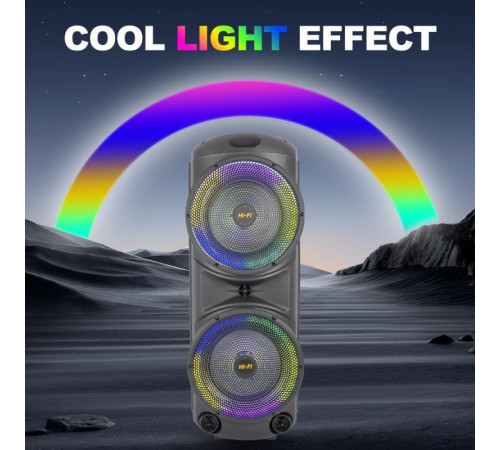 УЦІНКА Колонка Sing-e ZQS12206 RGB з мікрофоном 30W*2, 6000mAh (90,0*35,0*34,0 см) (не працює регулятор гучності)