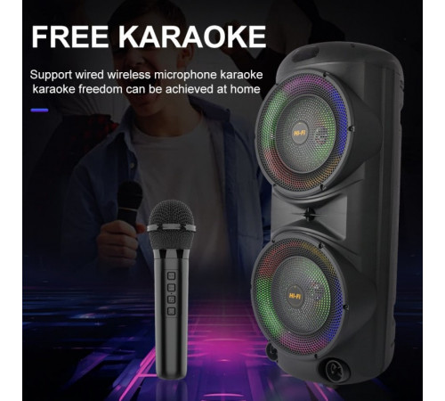 УЦІНКА Колонка Sing-e ZQS12206 RGB з мікрофоном 30W*2, 6000mAh (90,0*35,0*34,0 см) (не працює регулятор гучності)