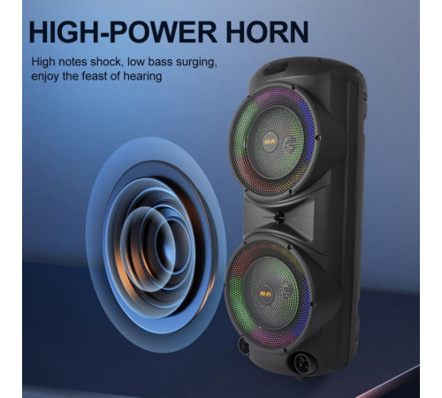 УЦІНКА Колонка Sing-e ZQS12206 RGB з мікрофоном 30W*2, 6000mAh (90,0*35,0*34,0 см) (не працює регулятор гучності)