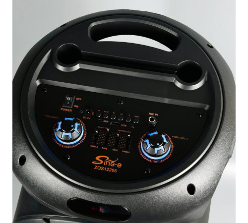 УЦІНКА Колонка Sing-e ZQS12206 RGB з мікрофоном 30W*2, 6000mAh (90,0*35,0*34,0 см) (не працює регулятор гучності)