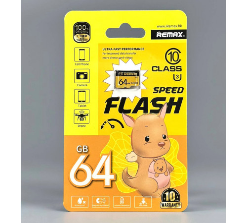 Карта пам'яті Remax 64Gb Class 10 Speed Flash (без адаптера)