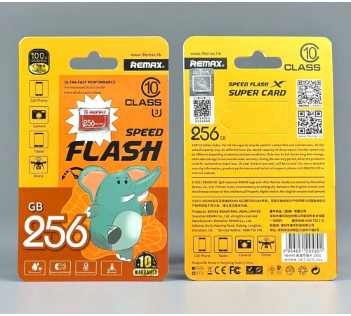 Карта пам'яті Remax 256Gb Class 10 Speed Flash (без адаптера)