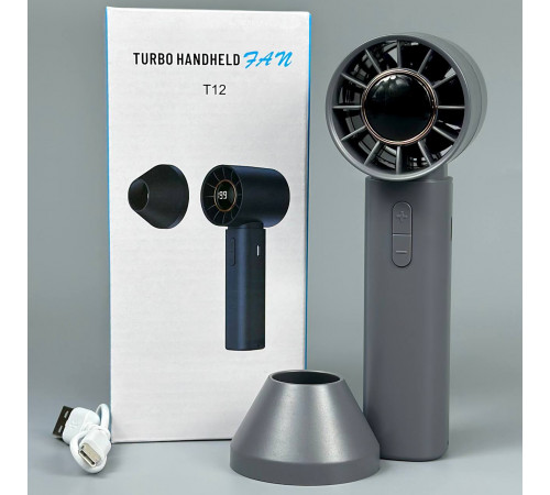 Вентилятор T12 з цифровим дисплеєм 1200mAh (з вбуд. акум.) (15,4см)