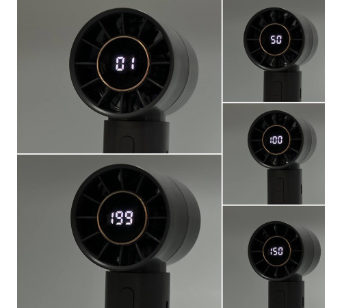 Вентилятор T12 з цифровим дисплеєм 1200mAh (з вбуд. акум.) (15,4см)