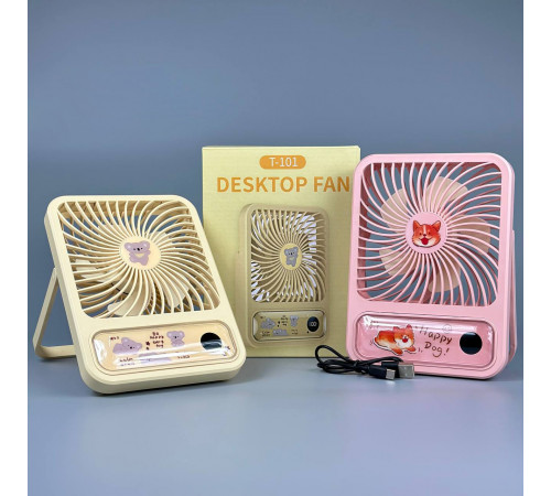 Вентилятор T101 настільний, з цифровим дисплеєм 1200mAh (з вбуд. акум.) (18,4см)
