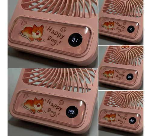 Вентилятор T101 настільний, з цифровим дисплеєм 1200mAh (з вбуд. акум.) (18,4см)