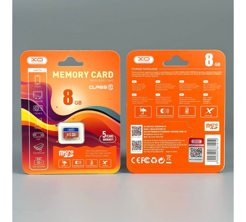 Карта пам'яті XO High level 8Gb 10 Class NEW (без адаптера)
