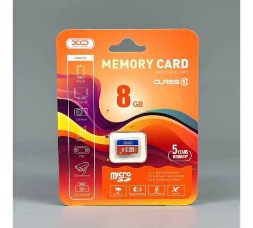 Карта пам'яті XO High level 8Gb 10 Class NEW (без адаптера)