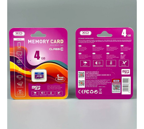 Карта пам'яті XO High level 4Gb 10 Class NEW (без адаптера)