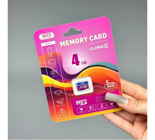 Карта пам'яті XO High level 4Gb 10 Class NEW (без адаптера)