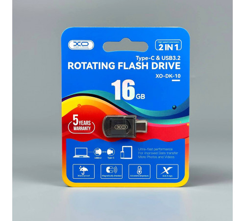 USB флеш XO DK10 16GB USB3.2+Type-C Швидкісна
