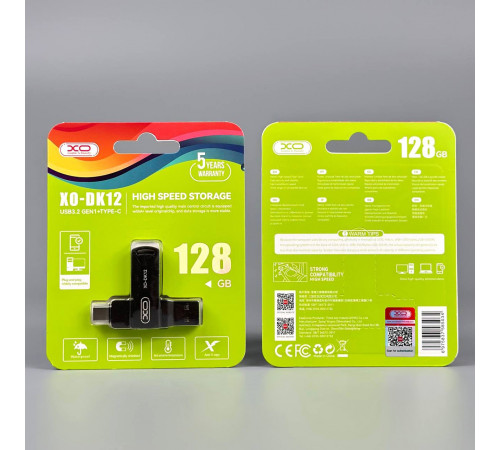USB флеш XO DK12 128GB USB3.2+Type-C Швидкісна