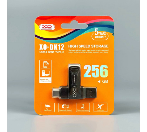 USB флеш XO DK12 256GB USB3.2+Type-C Швидкісна