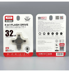 USB флеш XO DK04 32GB 4in1 USB2.0+Micro+Lightning+Type-C