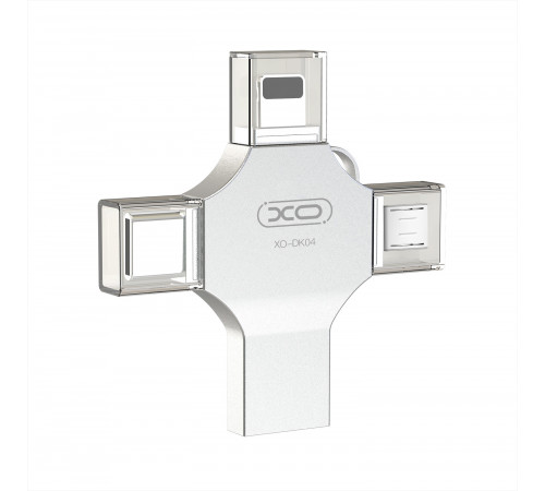 USB флеш XO DK04 64GB 4in1 USB2.0+MicroUSB+Lightning+Type-C