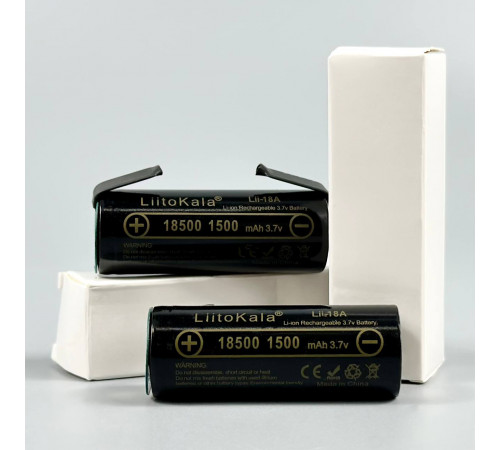 Акумулятор LiitoKala Lii-18A-N 18500 1500mah з контактами під паяння