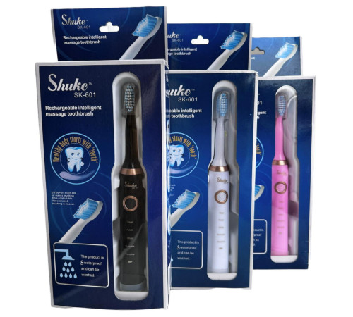 Щетка ЗУБНАЯ   электрическая Shuke SK-601 3 сменных щетки белая (120)