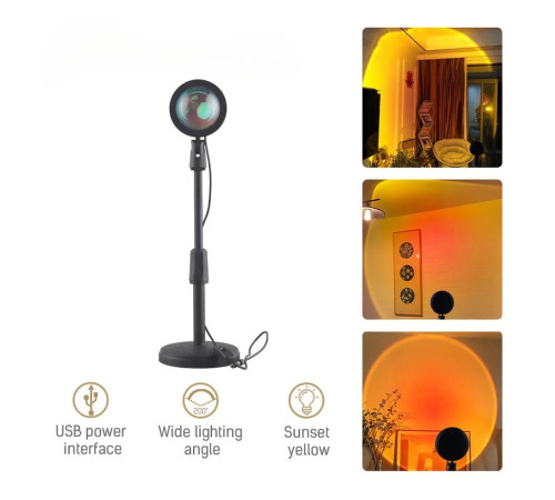Проекционный светильник Sunset Lamp заката, рассвета, USB led Lamp  HA-11      ,(100)