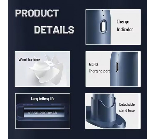 Вентилятор T10 з підставкою (з вбуд. акум.) (16,2см)