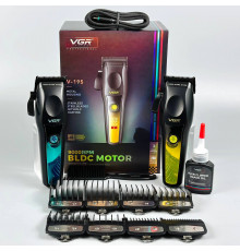 Машинка для стрижки VGR V-195 (8 насадок, 9000 RPM, 2500 mAh, LED display)