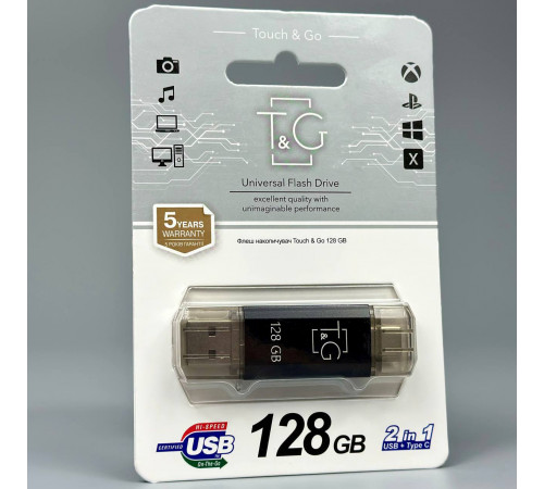 USB флеш T&G 128Gb Star 009 (USB+Type-C) USB2.0