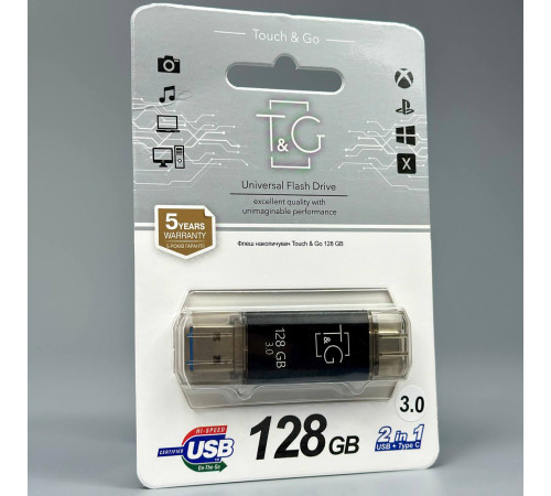 USB флеш T&G 128Gb Star 009 (USB+Type-C) USB 3.0 Швидкісна