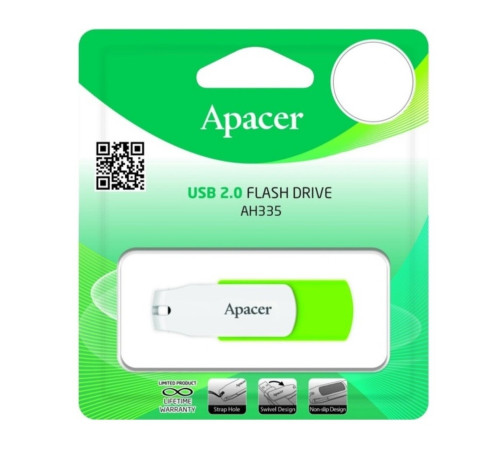 Флеш-накопичувач Apacer USB 2.0 AH335 64Gb Green (AP64GAH335G-1)