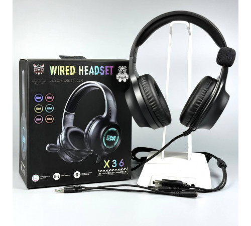 Навушники комп'ютерні Onikuma X36 RGB з мікрофоном