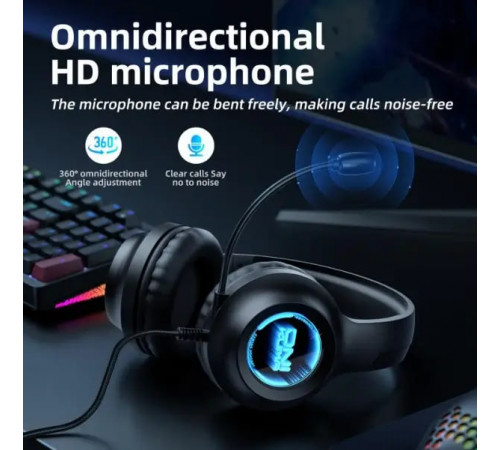 Навушники комп'ютерні Onikuma X36 RGB з мікрофоном