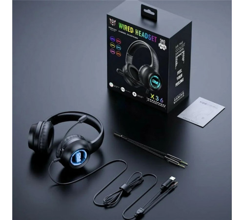 Навушники комп'ютерні Onikuma X36 RGB з мікрофоном
