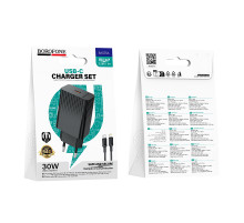 Мережевий зарядний пристрій Borofone BAS75A Source PD30W Type-C to Lightning