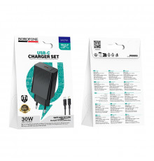 Мережевий зарядний пристрій Borofone BAS75A Source PD30W Type-C to Lightning