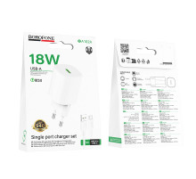 Мережевий зарядний пристрій Borofone BA102A Pudding QC3.0 Type-C