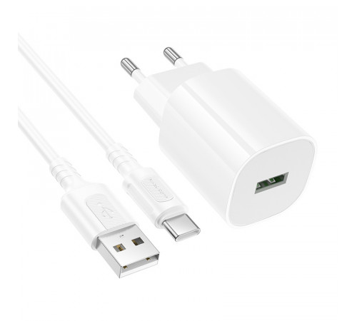 Мережевий зарядний пристрій Borofone BA102A Pudding QC3.0 Type-C