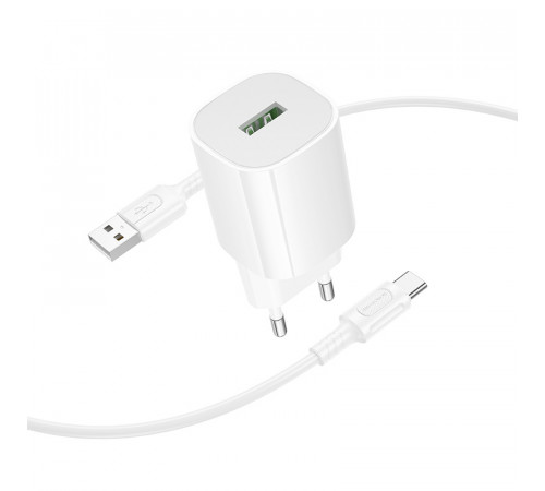 Мережевий зарядний пристрій Borofone BA102A Pudding QC3.0 Type-C